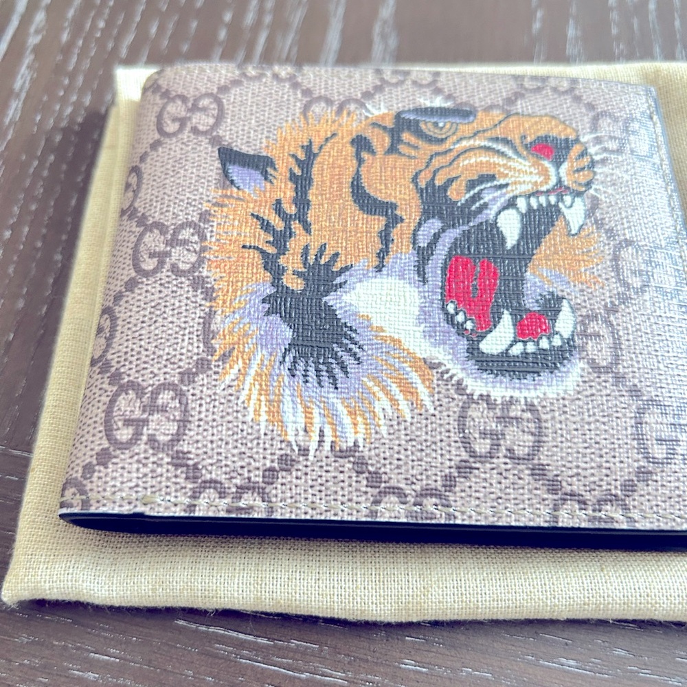 Gucci Tan and Red Tiger Wallet